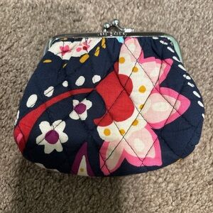Vera Bradley Navy Floral Quilted Clutch